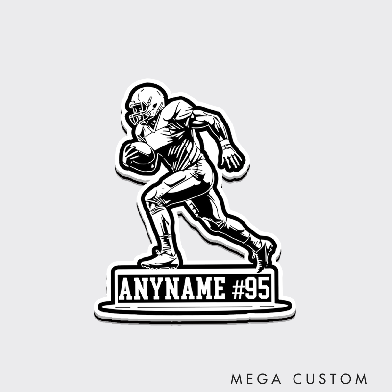 Personalized American Football Dynamic Player Design Fridge Magnets with Custom Your Name and Number