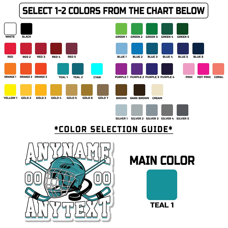 Personalized Sticker for Hockey Fans with Dynamic Customizable Details