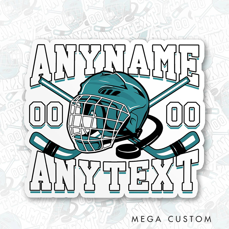 Personalized Sticker for Hockey Fans with Dynamic Customizable Details