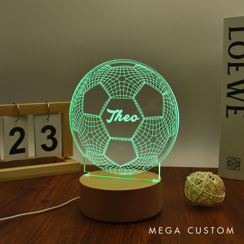 [Copy]Personalized Soccer LED Night Light with Custom Names and Numbers for Multiple Players