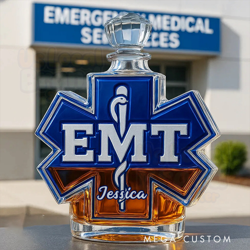 Personalized EMT Whiskey Bottle Unique Custom Name Whiskey Bottle Gifts
