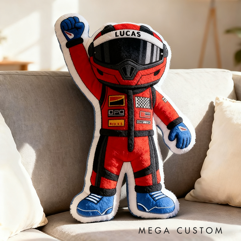 Personalized Winning Racer Throw Pillow Custom Name Design Cushion Gift for Racers and Racing Lovers