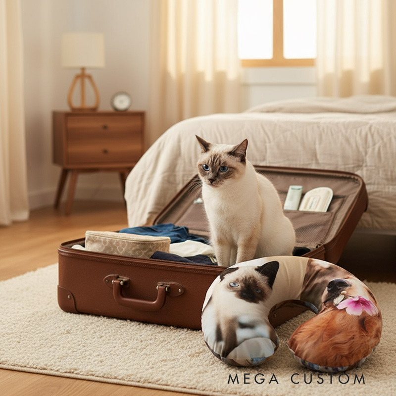 Personalized Neck Pillows Travel Accessories with Custom Photo Perfect Gift for Travel Lovers