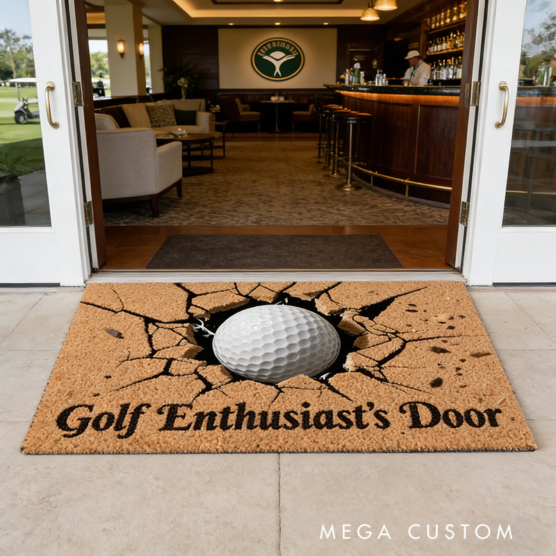 Personalized Golf Doormat  Flat 3D Printing Golf Hole with Customizable Text