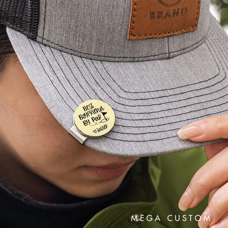 Personalized Best Husband By Par Golf Ball Marker Magnetic Hat Clip with Name Valentine's Day Birthday Gift for Golf Enthusiast