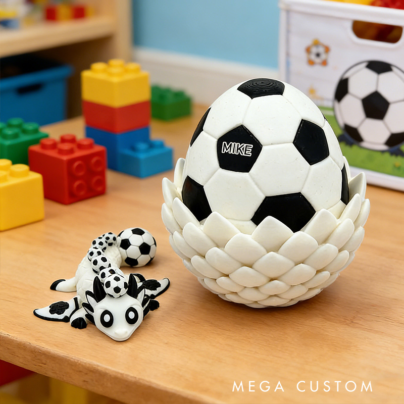 Personalized 3D Soccer Dragon and Egg Soccer the Perfect Gift for Soccer Loving Kids