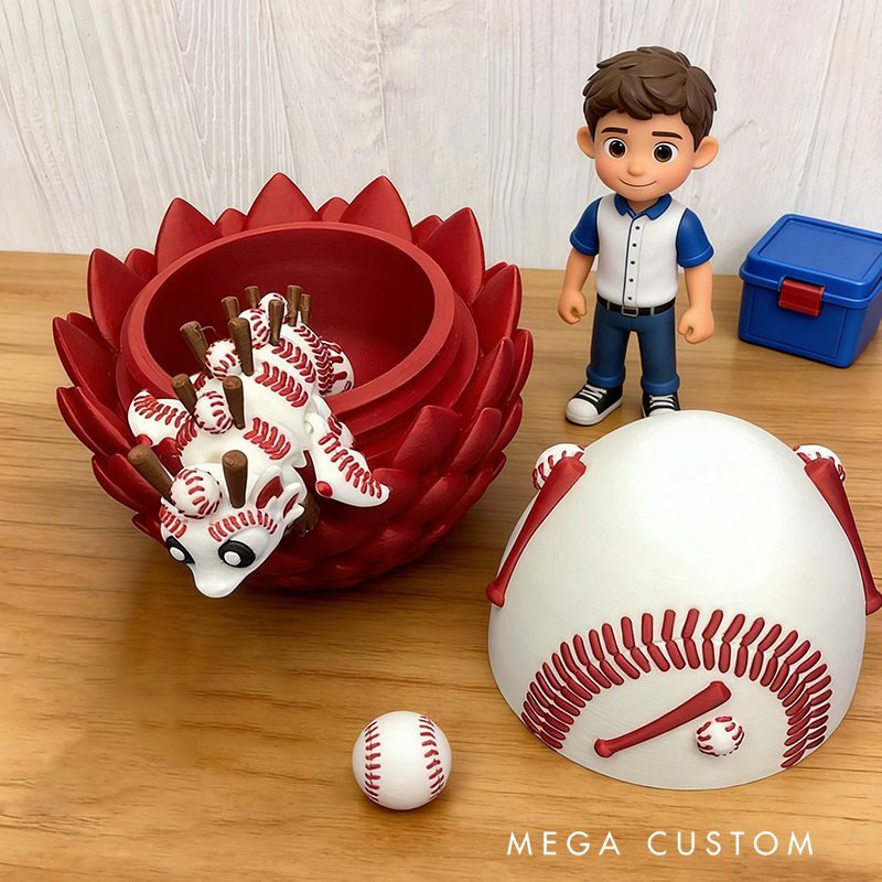 Personalized 3D Baseball Dragon and Egg Baseball the Perfect Gift for Baseball Loving Kids