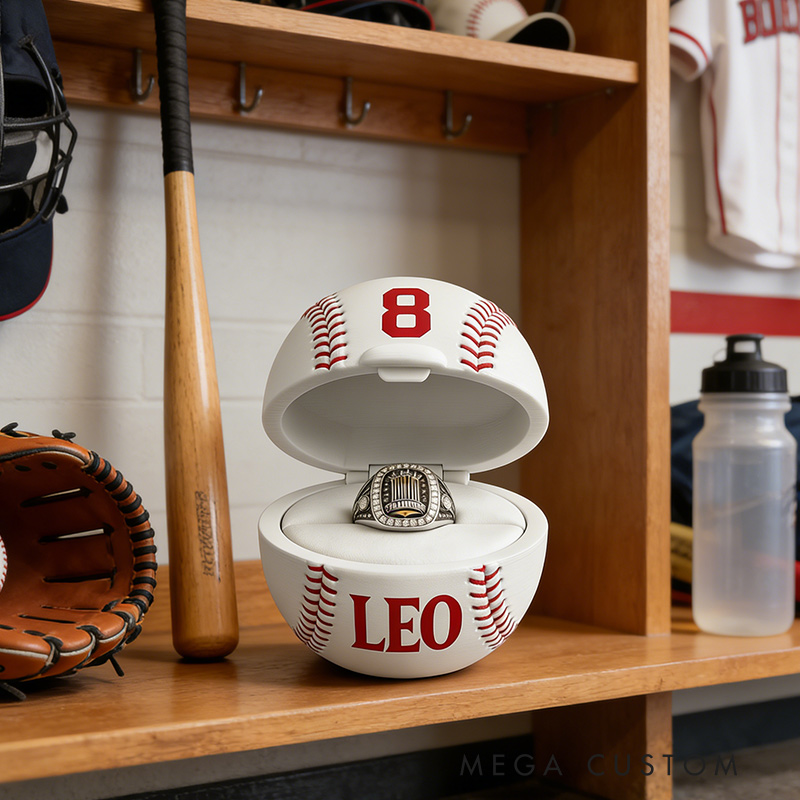 Personalized Baseball Ring Box 3D Printed Baseball Ring Box Championship Ring Box Gift for Boyfriend