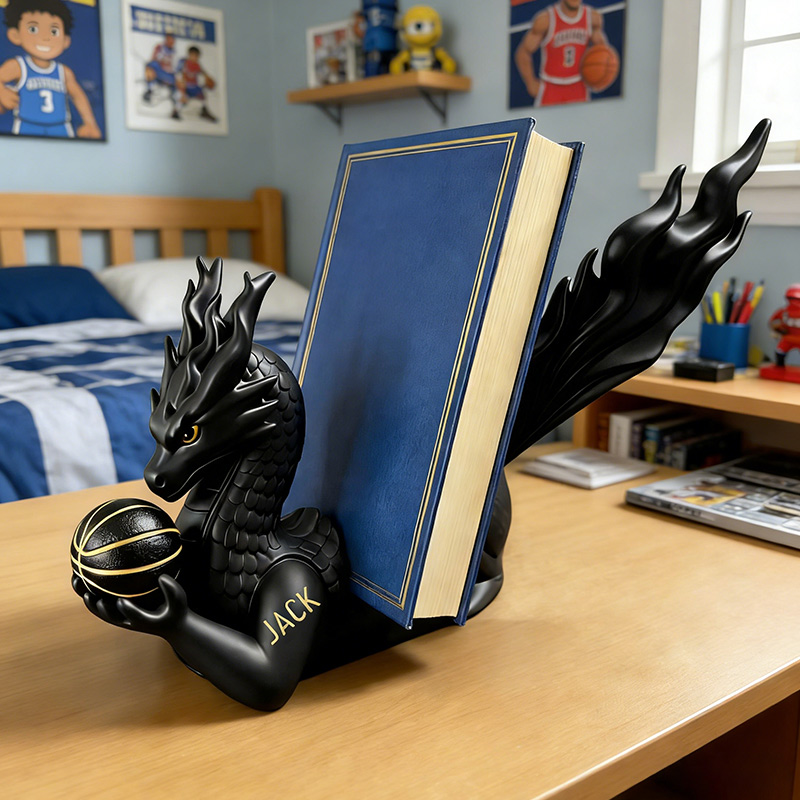 Personalized Black Dragon Book Holder 3D Printed Basketball Dragon Basketball Lovers