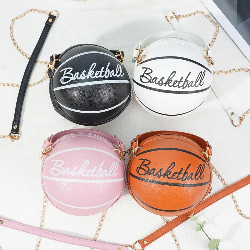 Personalized Basketball Style Spherical Bag with Initial Daily Sport Use Game Day Christmas Gift for Girl Basketball Lover
