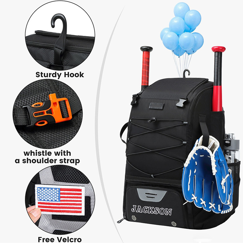 Personalized Baseball Bag Baseball Equipment Dual-Shoulder Storage Bag Baseball Player Backpack Gift for Baseball Player
