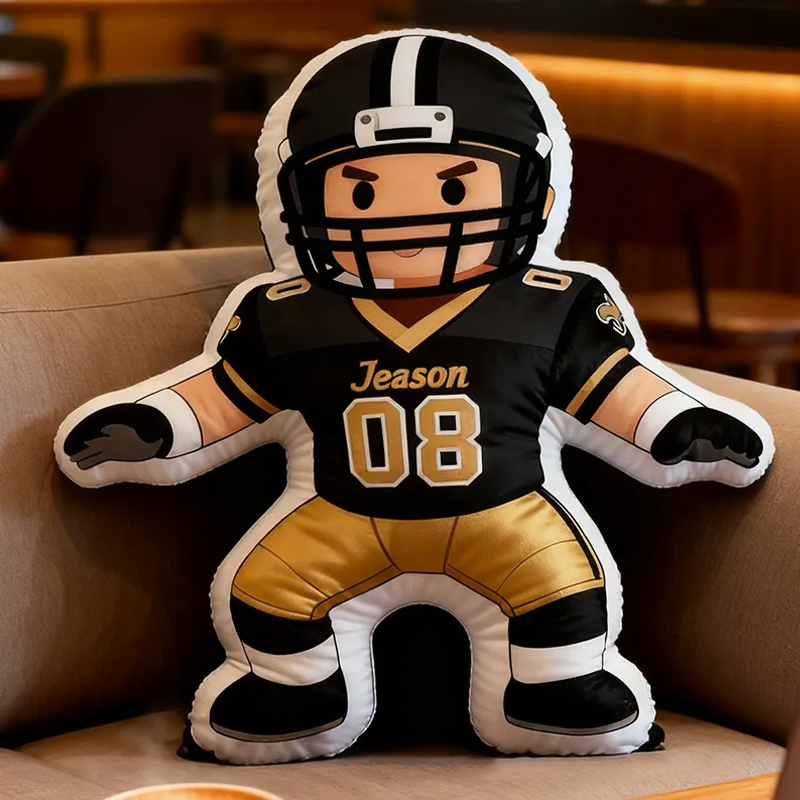 Personalized Football Player Pillow with Custom Name and Jersey Number