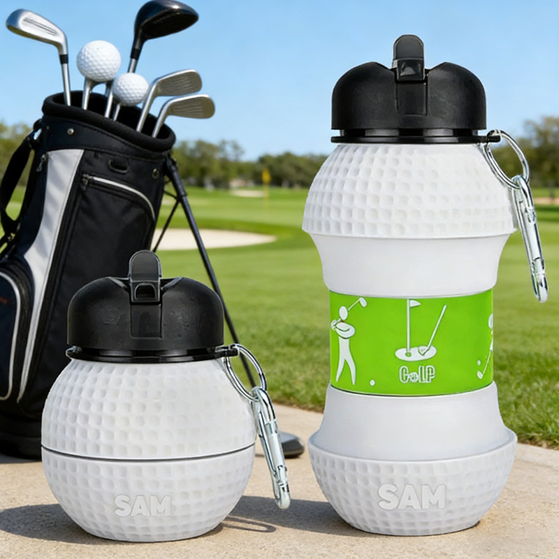 Personalized Foldable Clssic Golf Water Cup Silicone Golf Sports Water Bottle Custom Name Gift for Golf Lovers