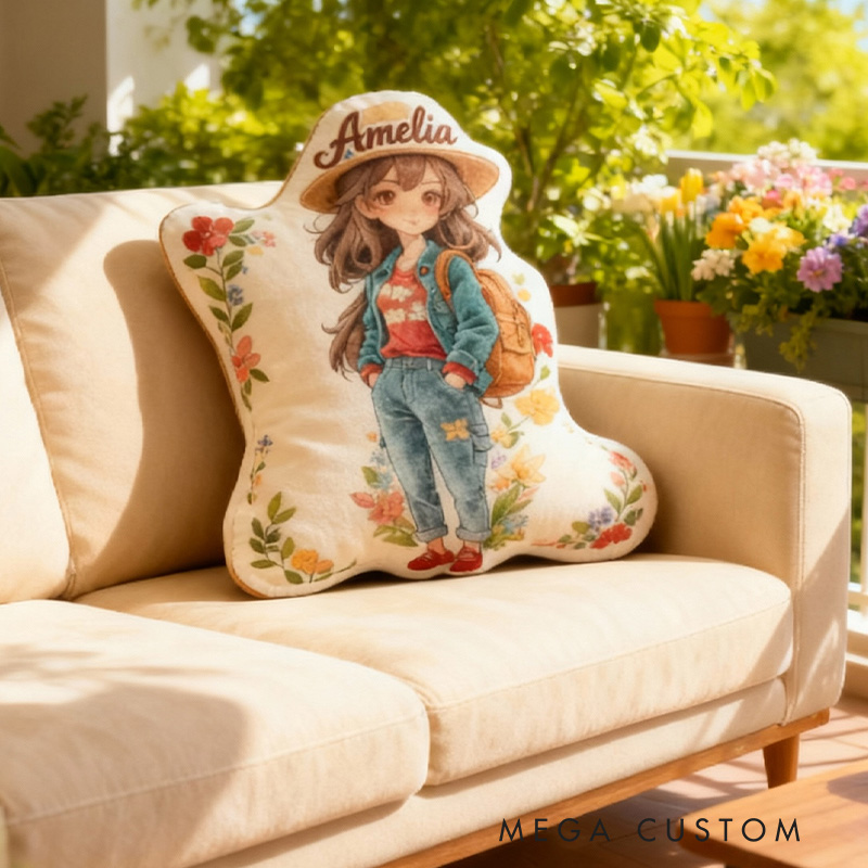 Personalized Funny Pillow Christmas Graphic 3D Print Girl's Trip Customized Name Gift for Travel Lovers