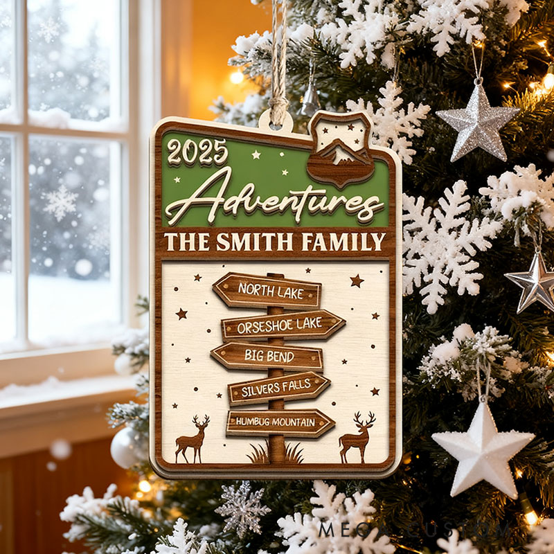 Personalized Adventure Ornament National Park Sign Travel Ornament Travel Christmas Keepsake