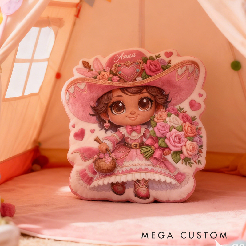 Personalized Garden Fairy Pillow with Custom Name Graphic 3D Print Roses Garden Fairy Pillow for Gardening Lovers