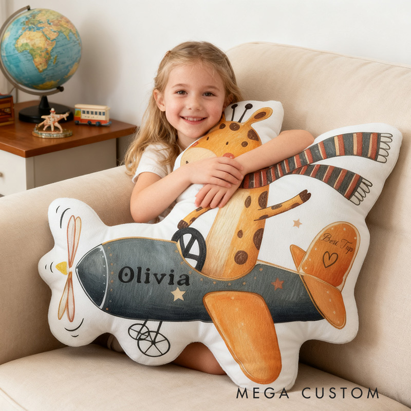 Personalized Giraffe Travel Pillow Graphic 3D Print Giraffe Best Trip Pillow Travel Souvenirs for Travel Lovers