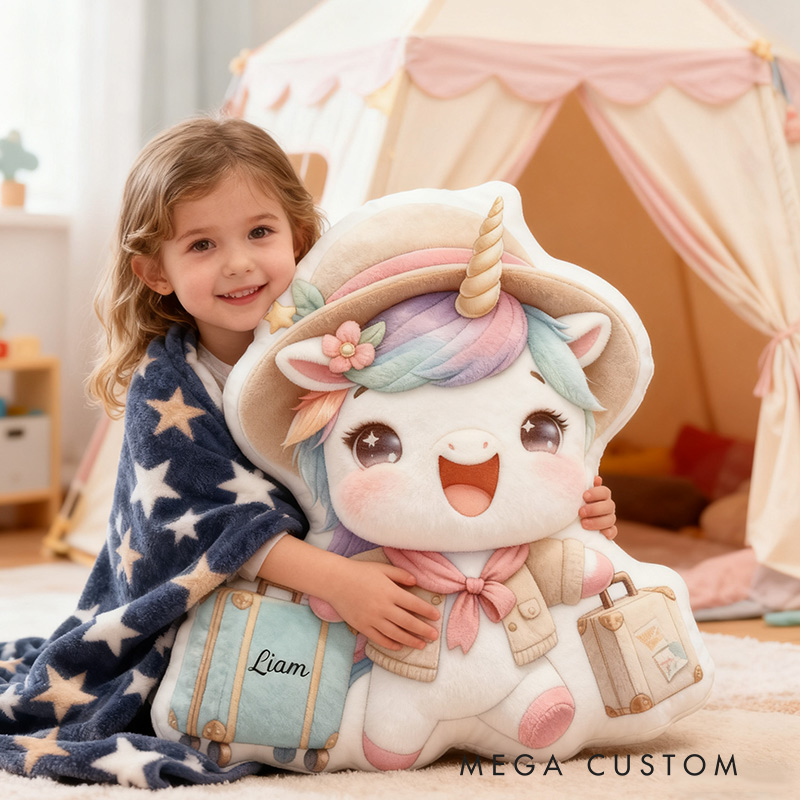 Personalized Cute Animal Travel Pillow Graphic 3D Print Cute Animal Suitcase Pillow Travel Souvenirs for Travel Lovers