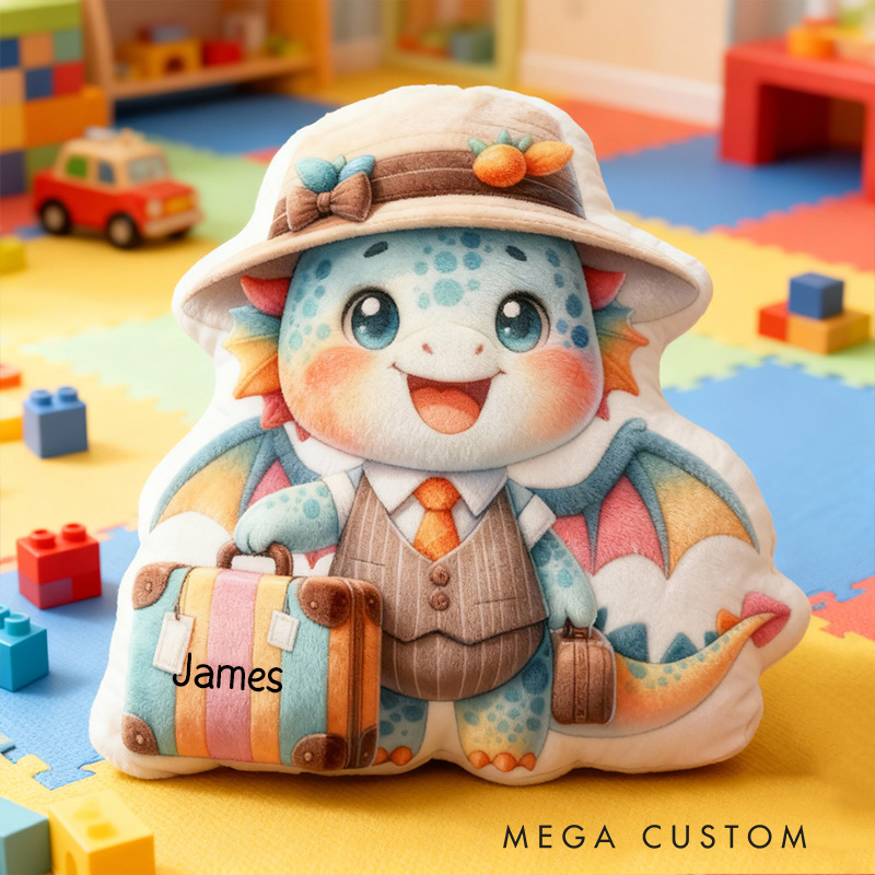 Personalized Dragon Travel Pillow Graphic 3D Print Cute Dragon Suitcase Pillow Travel Souvenirs for Travel Lovers