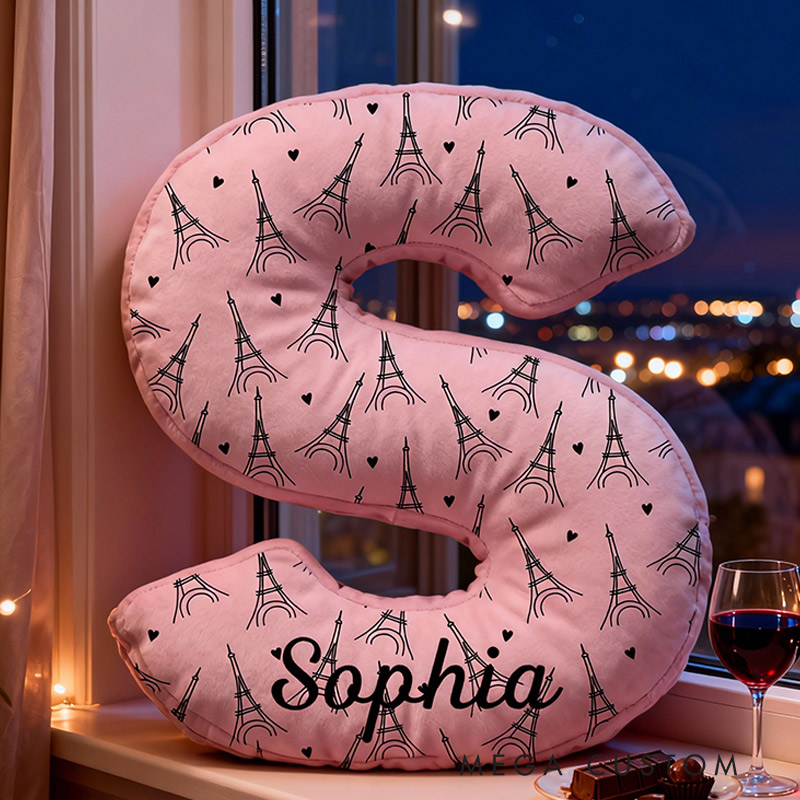 Personalized Paris Travel Pillow Graphic 3D Print Eiffel Tower Valentine's Day Paris Travel Souvenirs for Travel Lovers