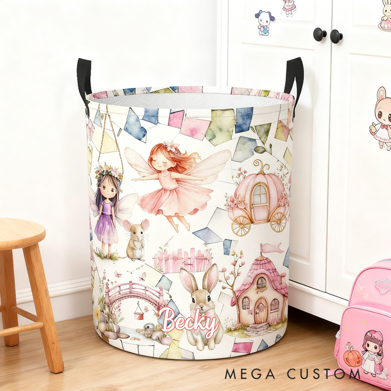 Personalized Garden Fairy Storage Basket Bunny Garden Fairy with Custom Name for Flower Gardening Lovers