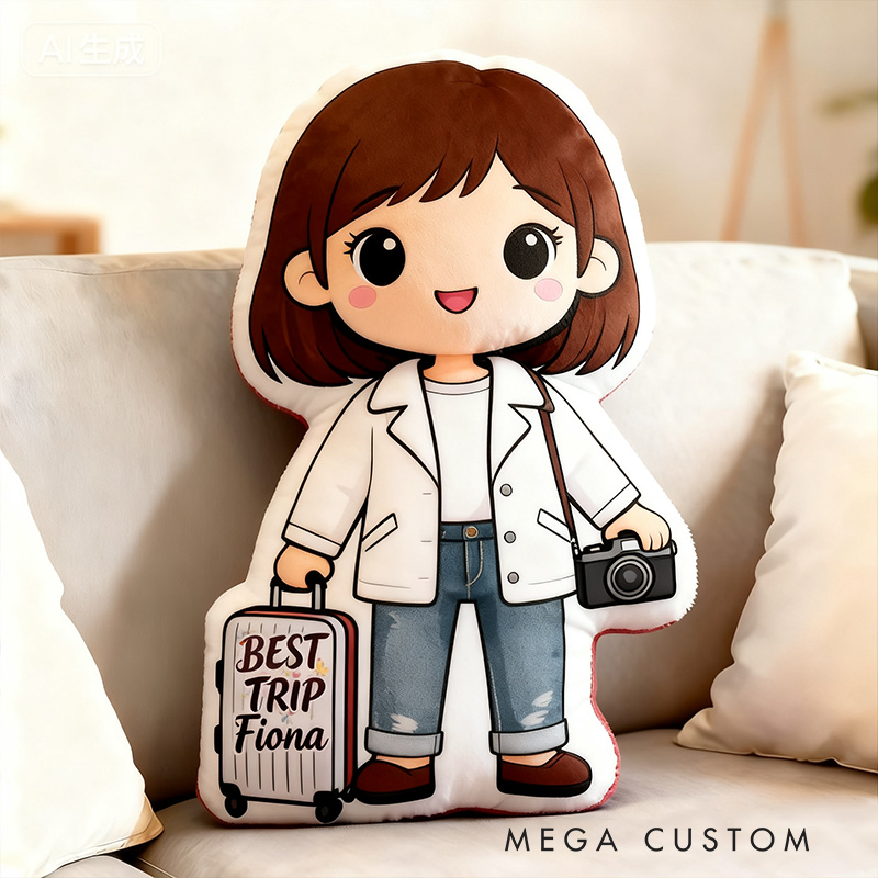 Personalized Funny Pillow Christmas Graphic 3D Print Best Trip Customized Name Gift for Travel Lovers