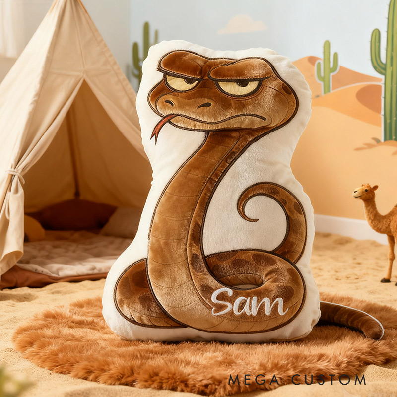 Personalized Desert Travel Pillow Graphic 3D Print Snake and Custom Name Gift for Travel Lovers Travel Souvenirs