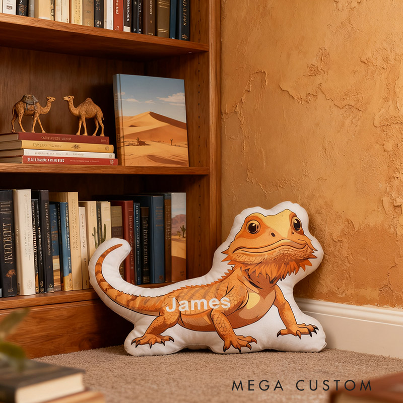 Personalized Desert Travel Pillow Graphic 3D Print Lizard and Custom Name Gift for Travel Lovers Travel Souvenirs