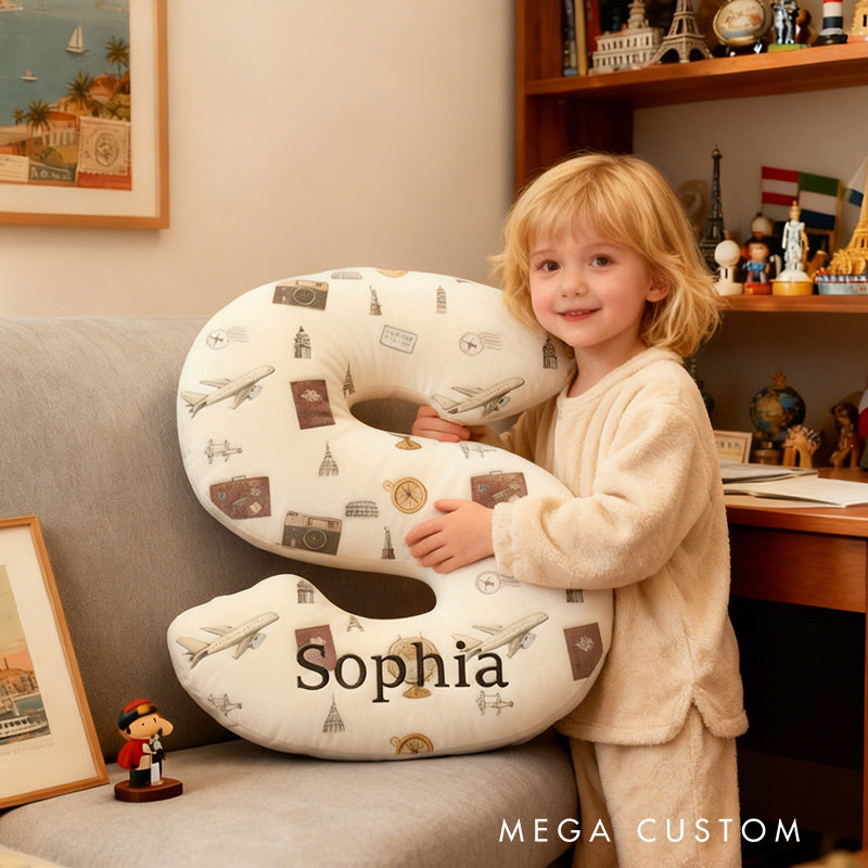Personalized Travel Letter Pillow Graphic 3D Print Travel Items Pillow for Travel Lovers