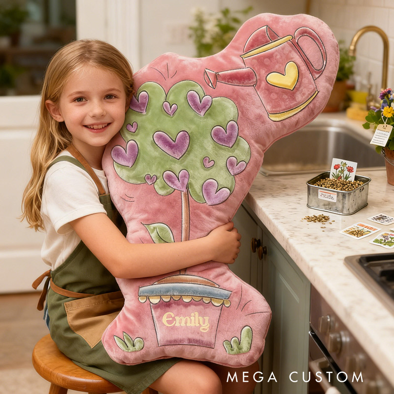 Personalized Gardening Pillow Graphic 3D Print Watering Can Flower and Custom Name Pillow for Gardening Lovers