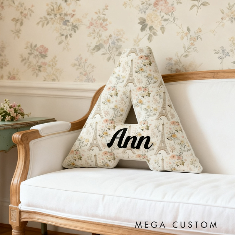 Personalized Flower Tower Pillow Graphic 3D Print Paris Travel Gift for Travel Lovers