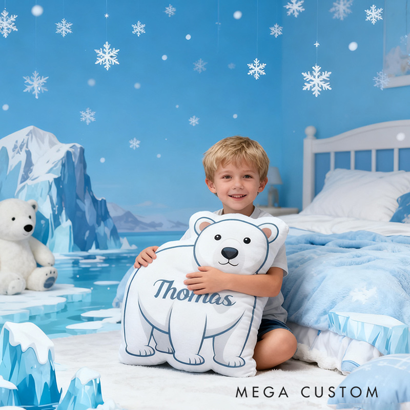 Personalized Arctic Travel Pillow Graphic 3D Print Polar Bear Gift for Travel Lovers