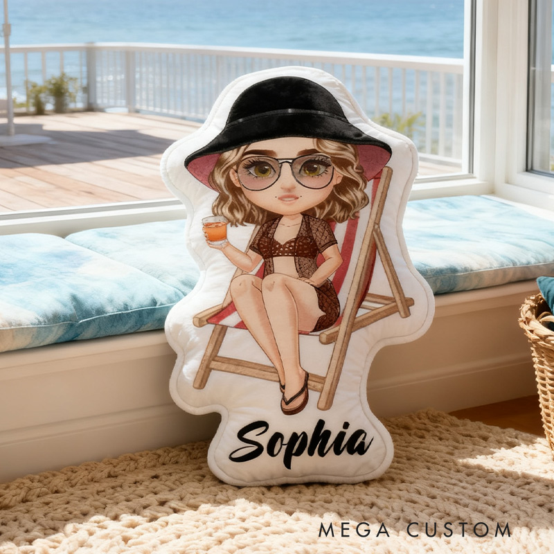 Personalized Travel Pillow Graphic 3D Print Beach Vacation Sea Trip Pillow for Travel Lovers