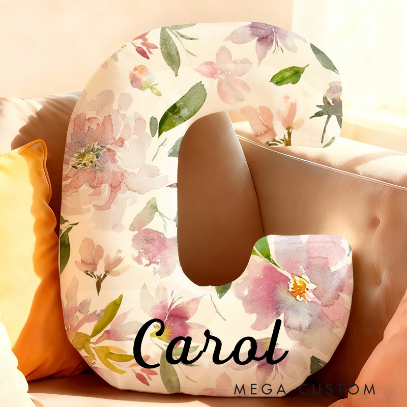Personalized Flowers Letter Letter Pillow Graphic 3D Print Flowers Custom Name Pillow for Gardening Lovers