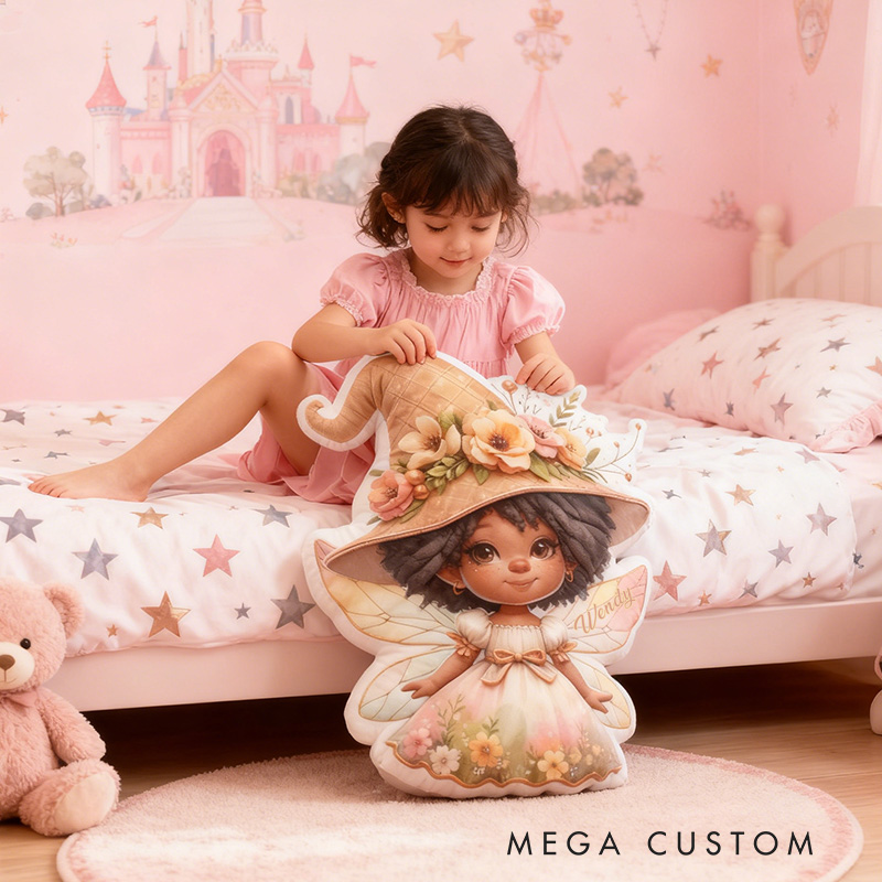 Personalized Garden Fairies Pillow Graphic 3D Print Floral Dress Garden Fairy Custom Name Pillow for Gardening Lovers