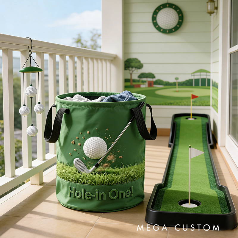 Personalized Golf Themed Storage Basket with Custom Text Name Gift for Golf Lovers