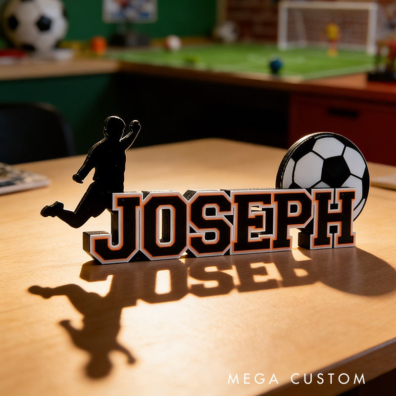 Personalized Soccer Name Sign Featuring Custom Name