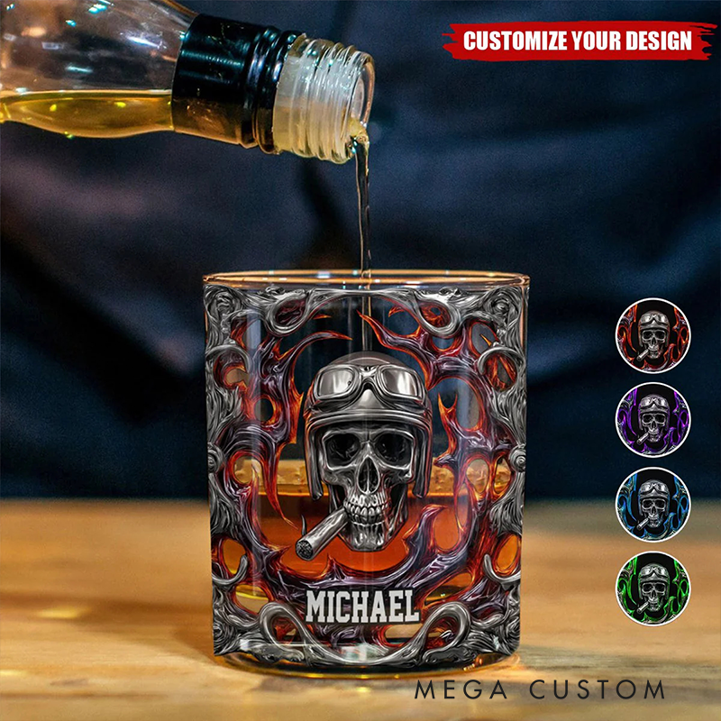 Personalized Motocross Racer Whiskey Glass Ride Or Die Design Rock Tumbler Gift for Motocross Racers and Motorcycle Lovers