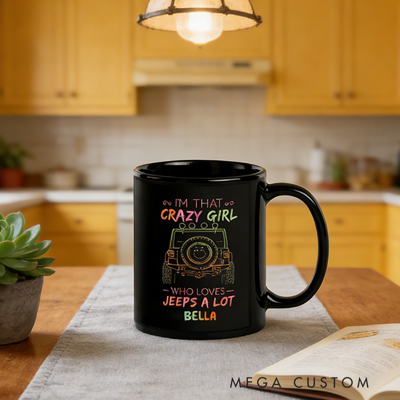 Personalized Colorful Off-Road Lover Mug Custom Name Gift for Racing Girls and Adventure Queens