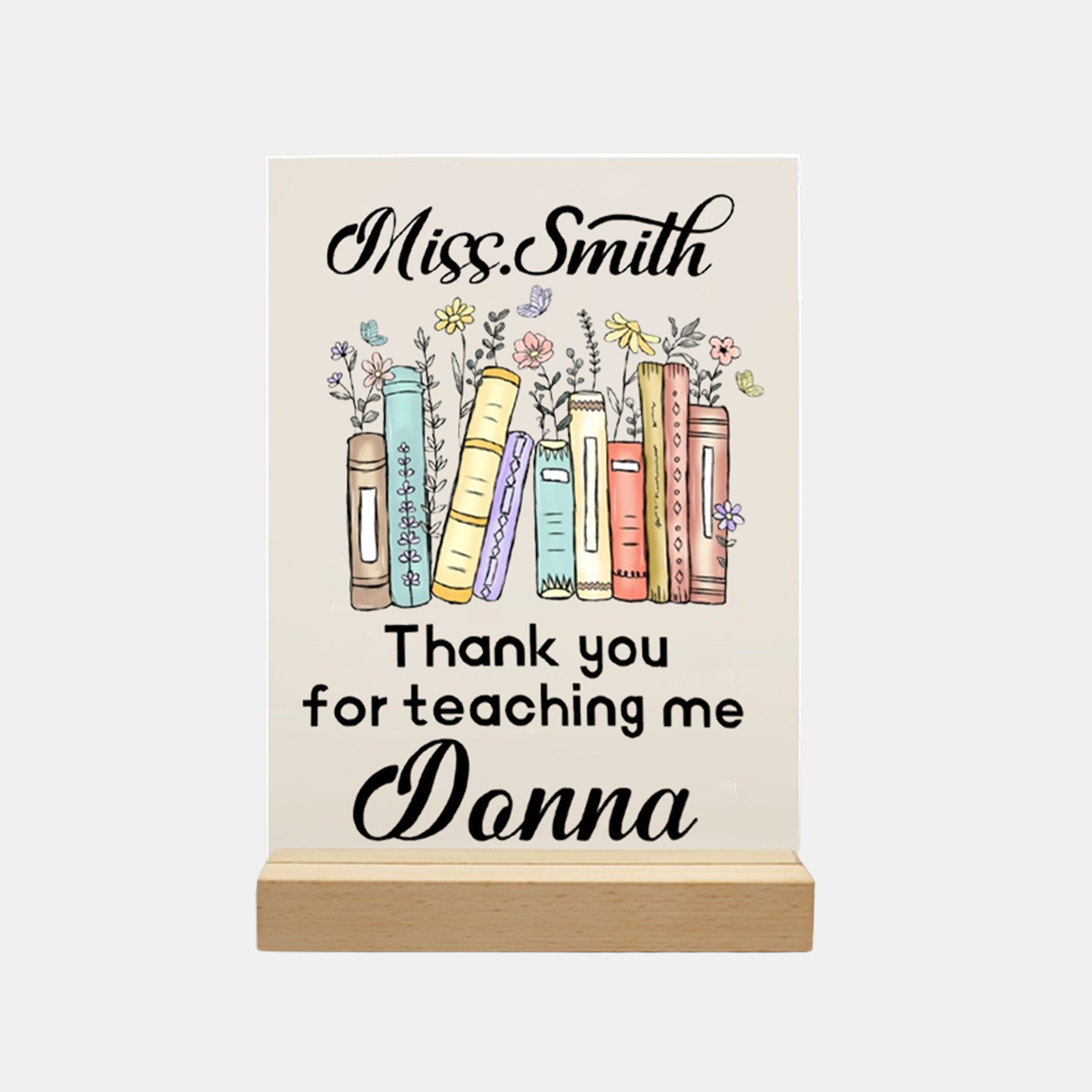 Personalized Teacher Desk Name Plate Acrylic Plaque Teachers Appreciation Gift