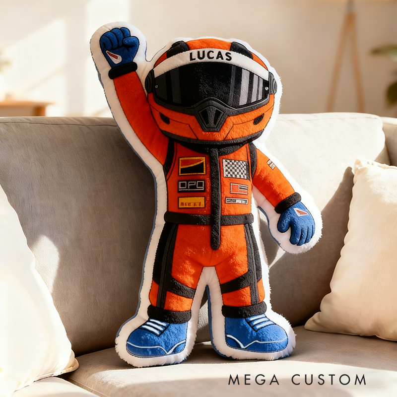 Personalized Winning Racer Throw Pillow Custom Name Design Cushion Gift for Racers and Racing Lovers