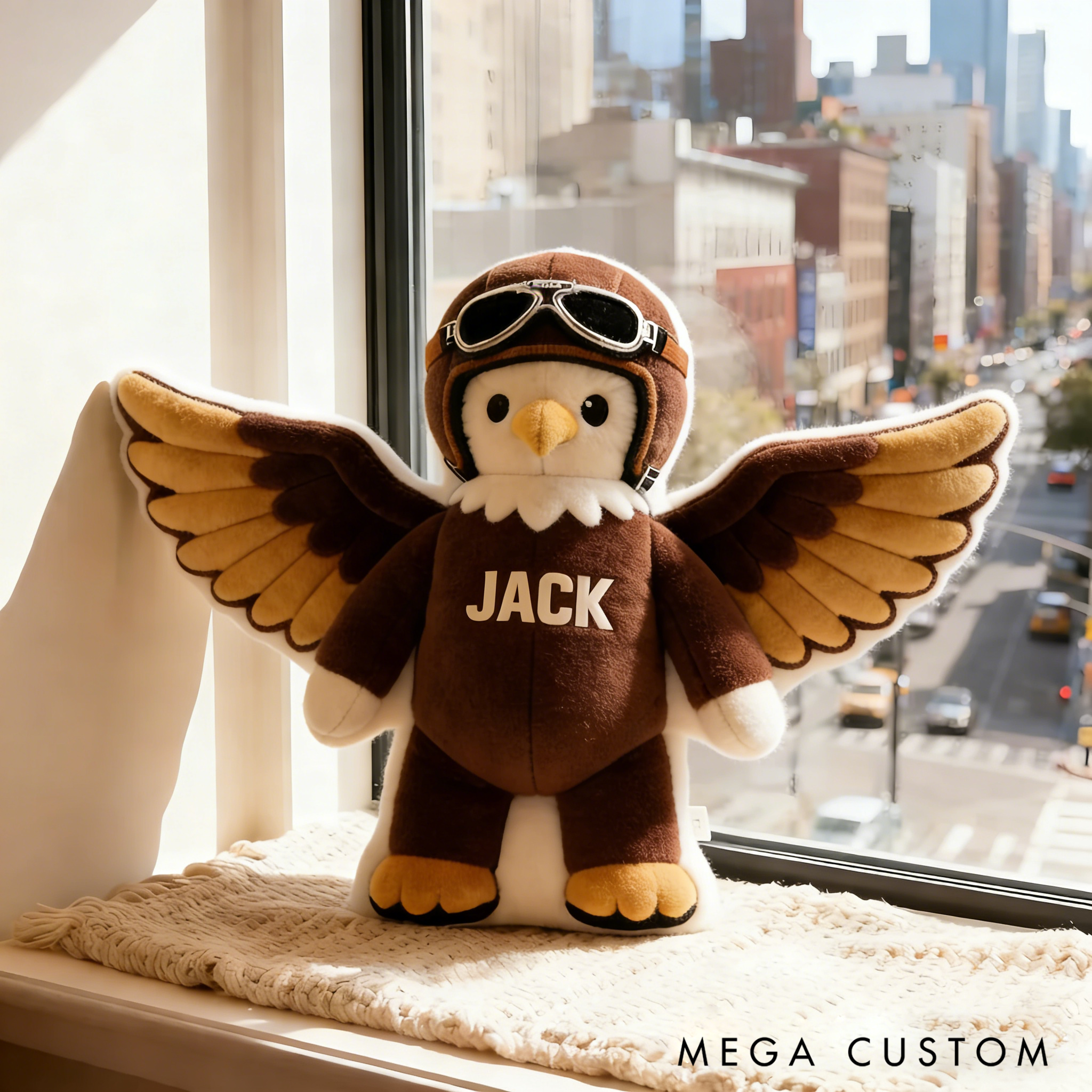 Personalized Mascots Pillow with Pilot Gear for Kids and Sport Lovers