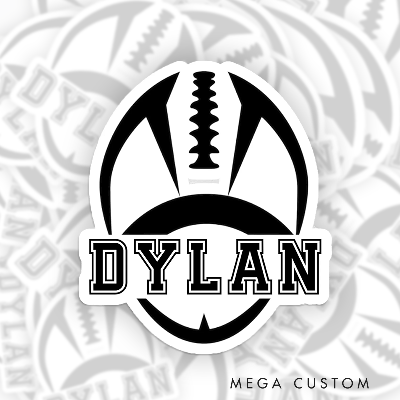 Personalized American Football and Rugby Sticker with Custom Player Name - Sports Decal