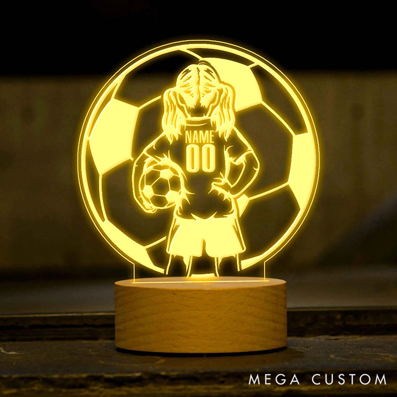 [Copy]Personalized Soccer LED Night Light with Customizable Name and Bold Sports Design for Soccer Fans