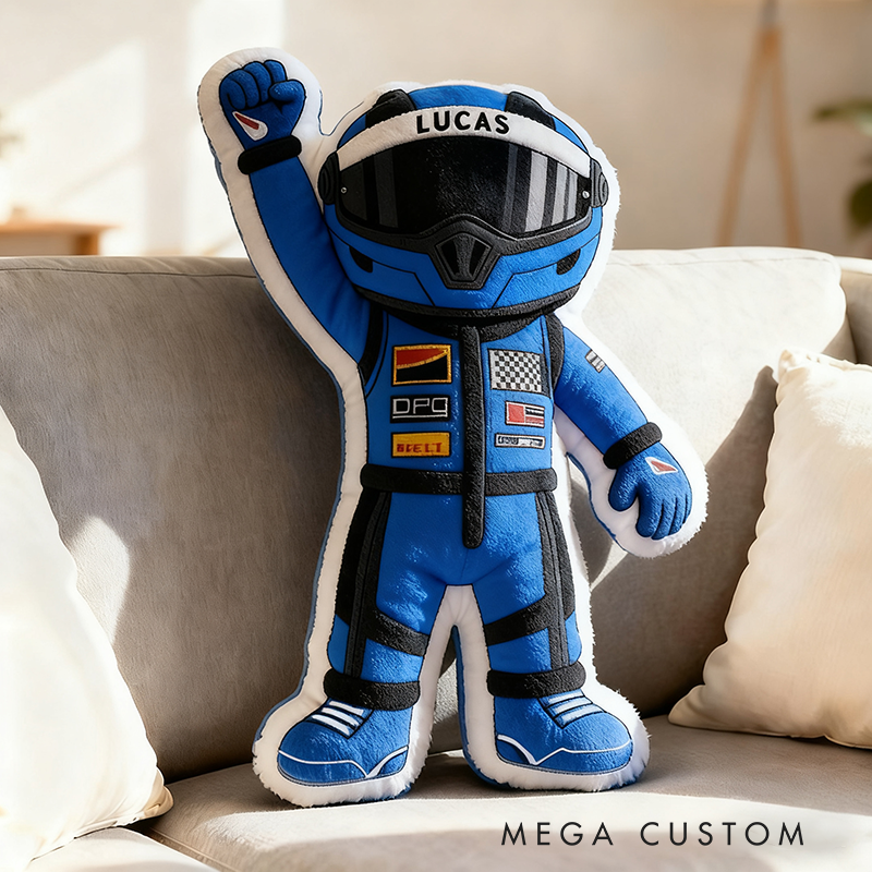 Personalized Winning Racer Throw Pillow Custom Name Design Cushion Gift for Racers and Racing Lovers