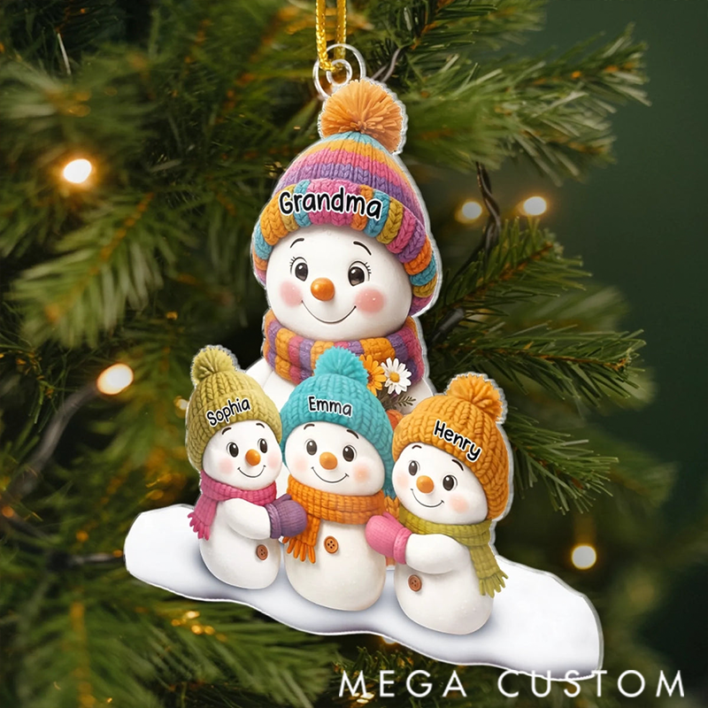 Personalized Joy Found in Family Christmas Acrylic Ornament Gifts for Mom Grandma