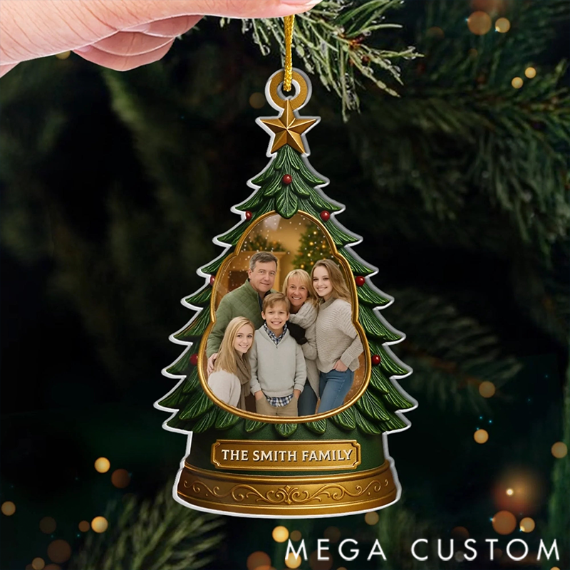 Personalized Making Memories by the Tree Acrylic Ornament Gifts for Mom Dad Kids