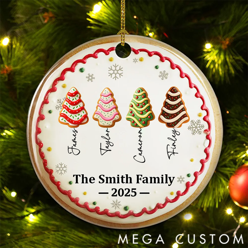 Personalized Family Christmas Cake Names Ornament Christmas Gift for Family