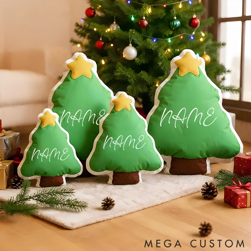 Personalized Christmas Tree Pillow Family Christmas Gifts