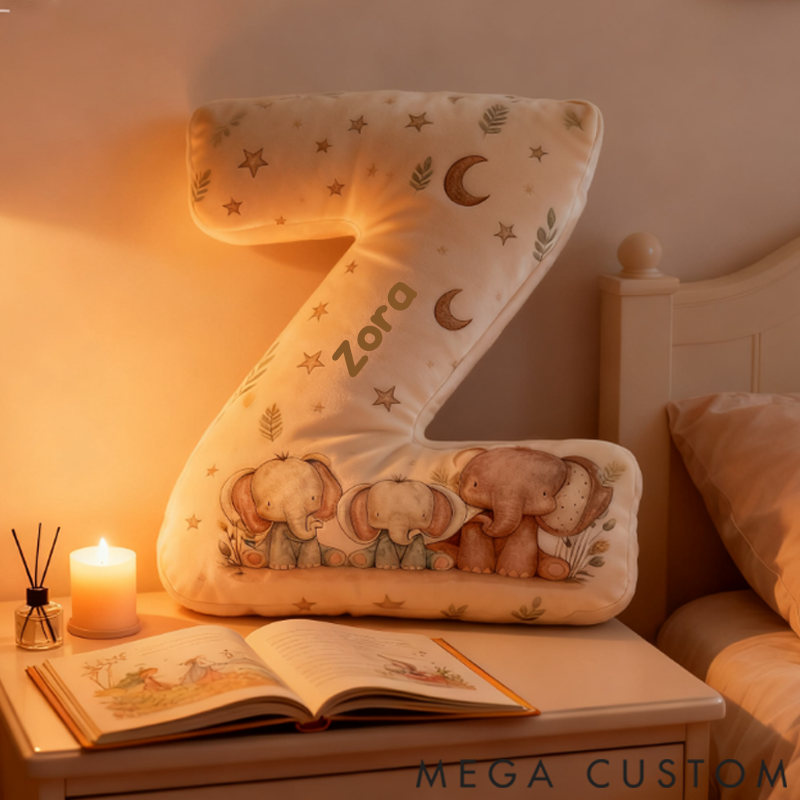 Personalized Cute Elephant Family Shaped Pillows Gifts for Family Graphic 3D Print